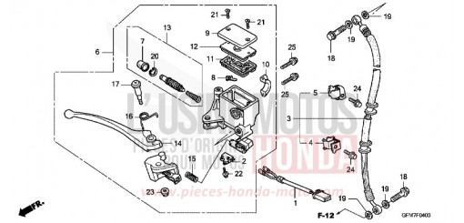 FRONT BRAKE MASTERCYLINDER (NHX110WH8) NHX110WH8 de 2008